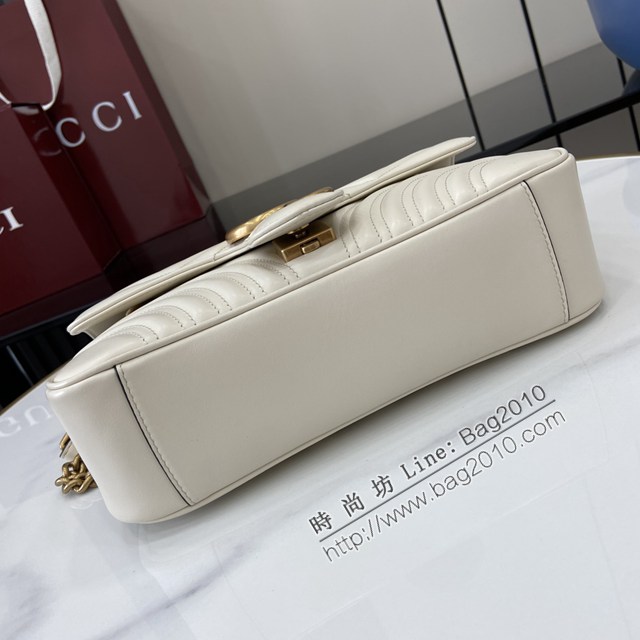 Gucci專櫃古馳最新款Marmont系列絎縫迷你手袋鏈條肩背包 jh2783型號：443497